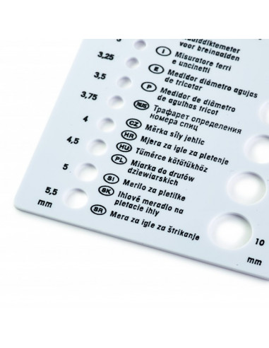 Jauge pour aiguilles à tricoter