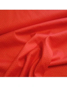 Tissu, Popeline de Coton Petits Pois, Rouge et Blanc, Laize 150 cm, 100% Coton 130g/m² 2