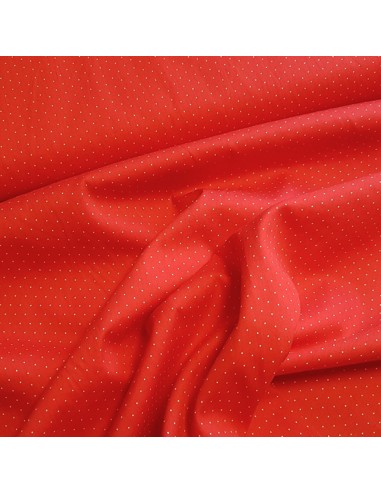Tissu, Popeline de Coton Petits Pois, Rouge et Blanc, Laize 150 cm, 100% Coton 130g/m²