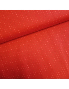 Tissu, Popeline de Coton Petits Pois, Rouge et Blanc, Laize 150 cm, 100% Coton 130g/m²