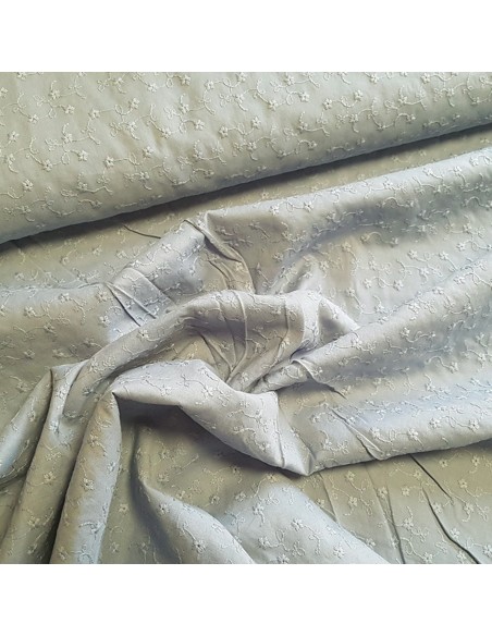 Tissu, Broderie Anglaise, Vert d'Eau, Laize 140 cm, 100% Coton 110g/ml