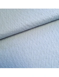 Tissu, Broderie Anglaise, Bleu Jeans, Laize 140 cm, 100% Coton 110g/m²