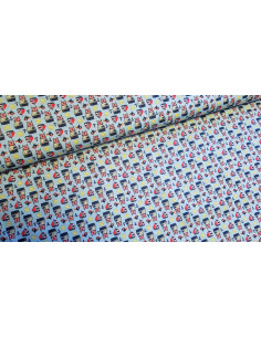 Popeline coton ours pirates