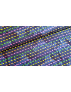 Jersey coton fluo rayé