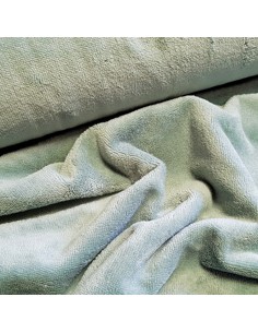 Tissu, Éponge Bambou Doudou Double Face, Vert Émeraude, Laize 150 cm, 40% Bambou 40% Coton 20% Polyester 2