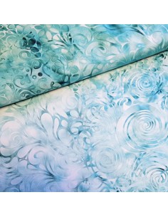 Tissu, Coton Patchwork Imprimé Illuminations, Bleu Océan, Laize 112 cm, 100% Coton