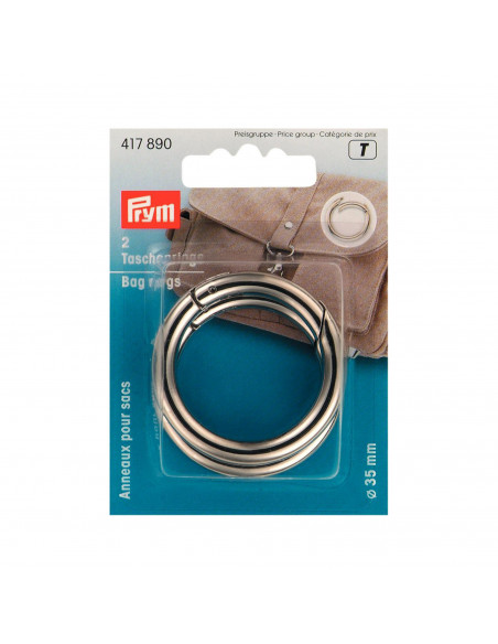 Anneaux pour sacs, 35mm, argenté