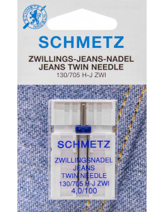 Aiguilles machine à coudre, Double Jeans, 100, 4.0