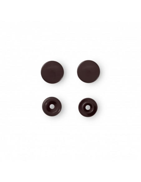 Boutons pression sans couture « Color Snaps », rond, 12,4mm, marron foncé