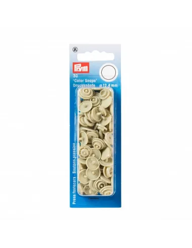 Boutons pression Color Snaps, beige, 12,4 mm | Zephyr Tissus