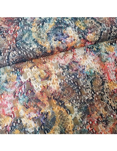 Tissu, Dentelle Multicolore, Multicolore, Laize 150 cm, 100% Polyester
