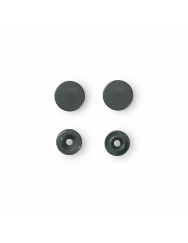 Boutons pression sans couture « Color Snaps », rond, 12,4mm, gris foncé