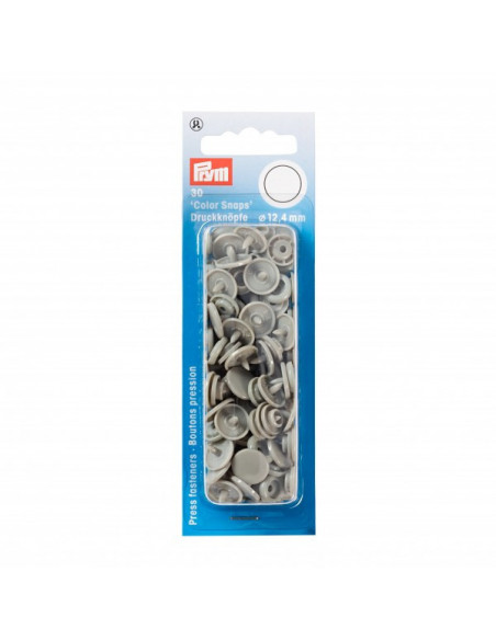 Boutons pression sans couture « Color Snaps », rond, 12,4mm, gris