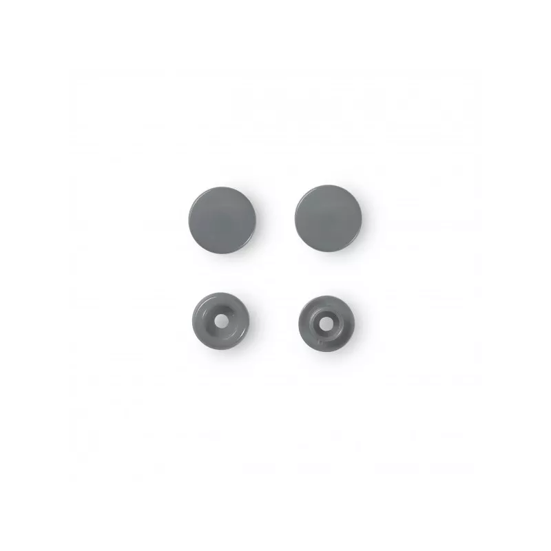 Boutons pression sans couture « Color Snaps », rond, 12,4mm, gris argent
