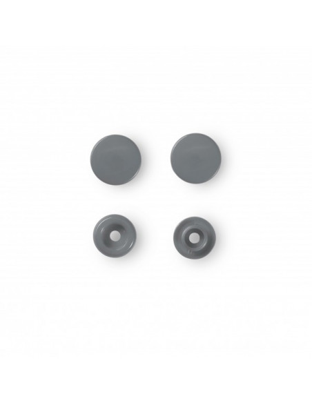 Boutons pression sans couture « Color Snaps », rond, 12,4mm, gris argent
