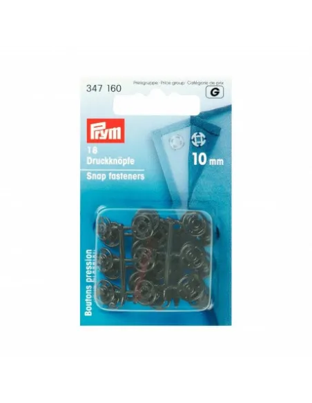 Boutons pression à coudre Prym 10 mm Noir | Zephyr Tissus