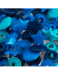 Bouton pression Color, Prym Love, étoile, 12,4mm, bleu/turquoise/encre 2