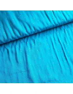 Tissu, Viscose Pois Brillants, Turquoise, Laize 140 cm, 100% Rayon 140g/m²