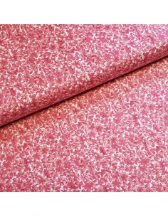 Tissu, Popeline de Coton Fleurie, Bois de Rose, Laize 150 cm, 100% Coton 118g/m²