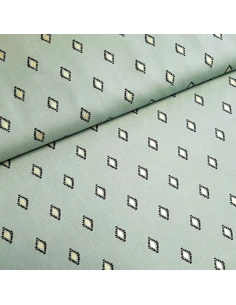 Tissu, Viscose Diamants, Vert Émeraude, Laize 140 cm, 100% Viscose 154g/m²