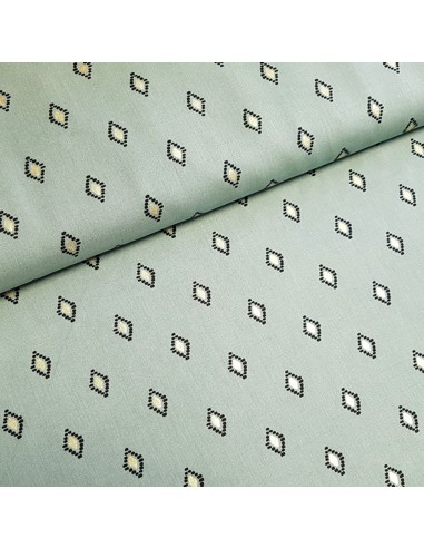 Tissu, Viscose Diamants, Vert Émeraude, Laize 140 cm, 100% Viscose 154g/m²