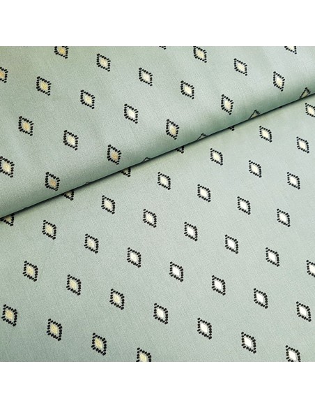 Tissu, Viscose Diamants, Vert Émeraude, Laize 140 cm, 100% Viscose 154g/m²