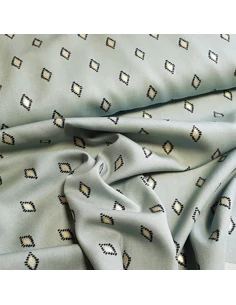 Tissu, Viscose Diamants, Vert Émeraude, Laize 140 cm, 100% Viscose 154g/m² 2