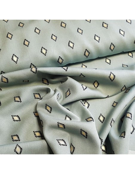 Tissu, Viscose Diamants, Vert Émeraude, Laize 140 cm, 100% Viscose 154g/m²