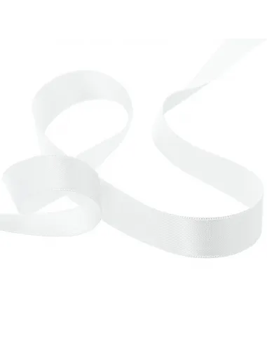 Ruban satin, 25mm, blanc