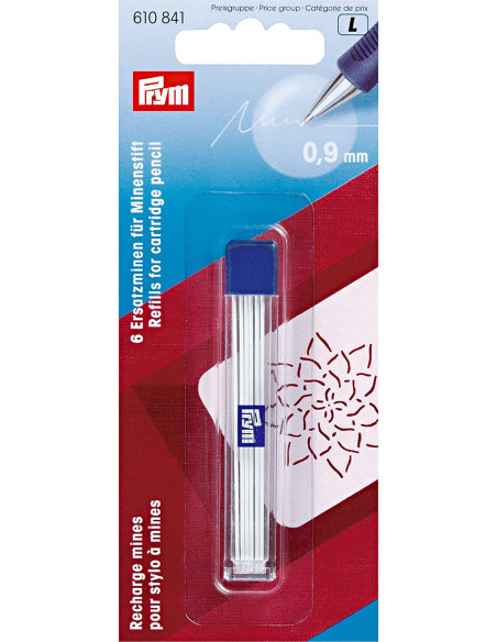 Recharges pour stylo à mines, Ø 0,9mm, blanc