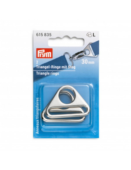 Anneaux triangulaires, 30mm, argent