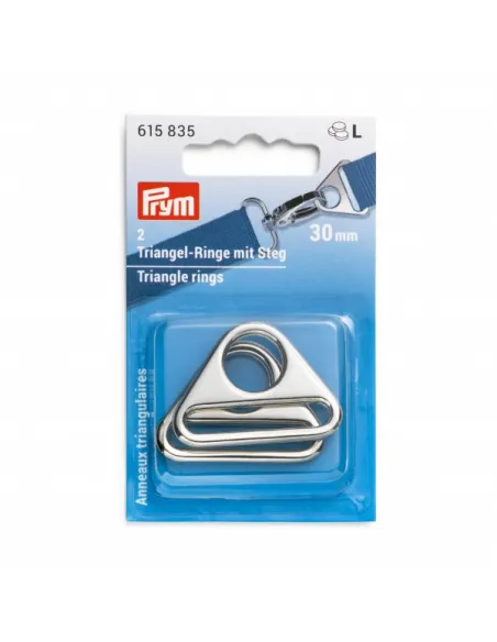 Anneaux triangulaires Prym 30 mm argent | Zephyr Tissus