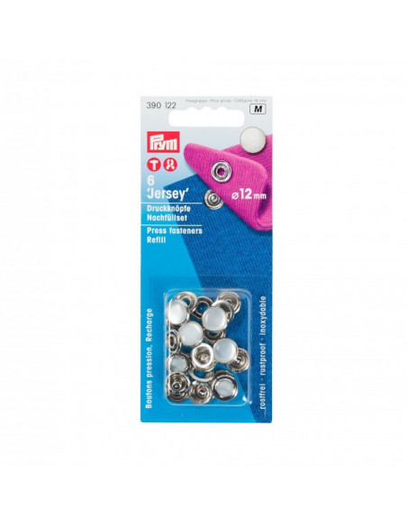 Boutons pression sans couture, jersey, capuchon en perles, 12mm