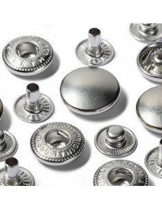 Boutons pression sans couture, Anorak, 15mm, argenté 2