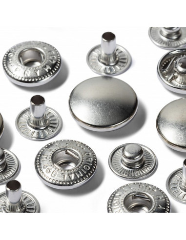 Recharge pour boutons pression sans couture, 15mm, argenté