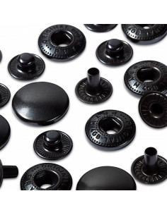 Boutons pression sans couture , Anorak, 15mm, noir 2