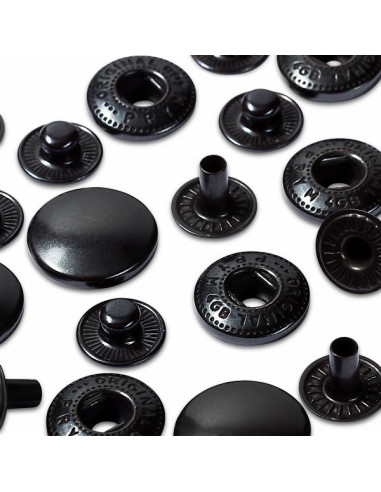 Recharge pour boutons pression sans couture, 15mm, noir