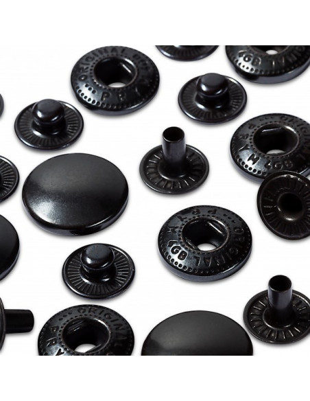 Boutons pression sans couture , Anorak, 15mm, noir