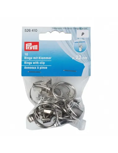 Anneaux à pince Prym Ø 22 mm métal argenté | Zephyr Tissus