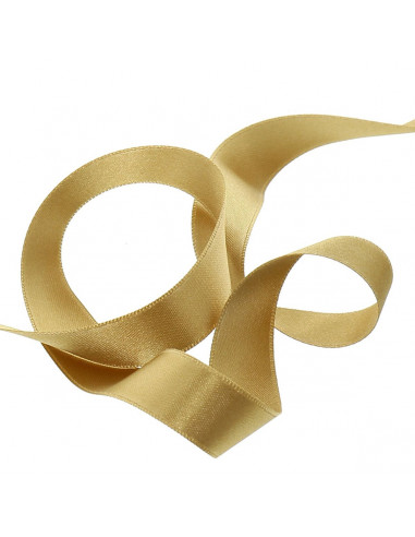 Ruban satin, 16mm, beige doré
