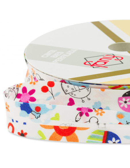 Biais tout textile coton grenouilles