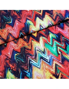 Tissu, Jersey de Viscose à Symboles, Multicolore, Laize 150 cm, Viscose Stretch Oeko-Tex