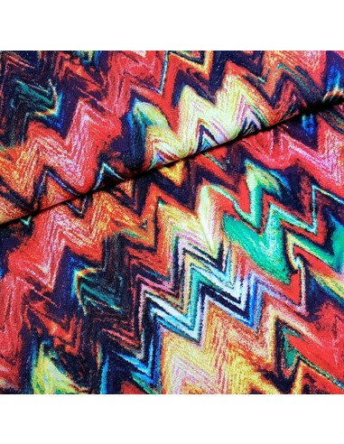 Tissu, Jersey de Viscose à Symboles, Multicolore, Laize 150 cm, Viscose Stretch Oeko-Tex
