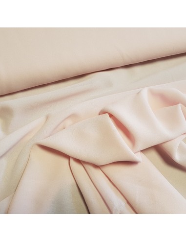 Tissu, Crêpe Mousseline Uni, Rose Poudré, Laize 150 cm, 100% Polyester Léger