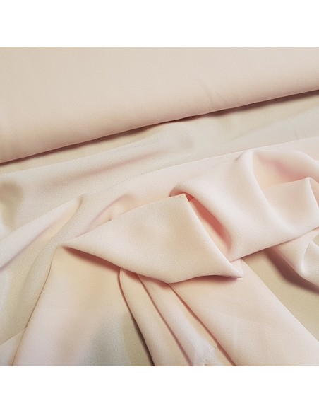 Tissu, Crêpe Mousseline Uni, Rose Poudré, Laize 150 cm, 100% Polyester Léger