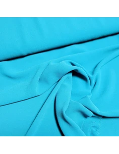 Tissu, Crêpe Mousseline Uni, Bleu Pétrole, Laize 150 cm, 100% Polyester 93g/m² 2