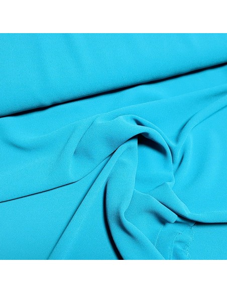 Tissu, Crêpe Mousseline Uni, Bleu Pétrole, Laize 150 cm, 100% Polyester 93g/m²