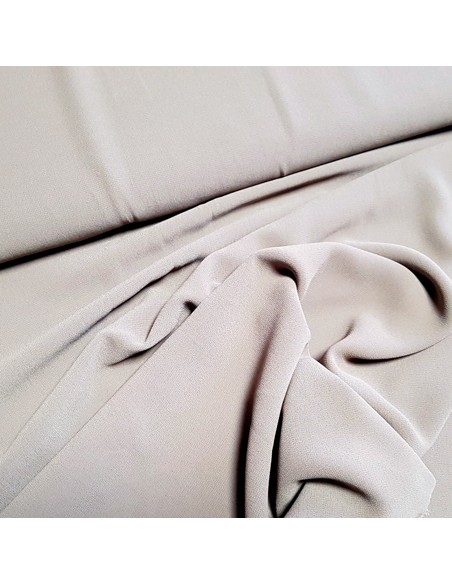Tissu, Crêpe Mousseline Uni, Taupe, Laize 150 cm, 100% Polyester