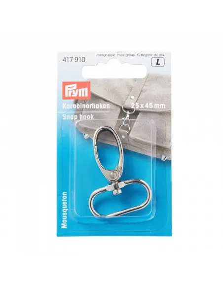 Mousqueton Prym argenté 25 x 45 mm inox | Zephyr Tissus