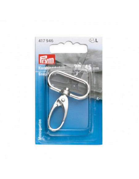 Mousqueton 30 x 45mm, argent